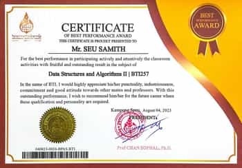 Data Structures and Algorithms II certificate image