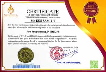 Java Programming I certificate image